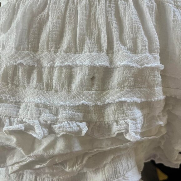 IRO designer white ruffled cotton dress crochet ruffle detail luxury S - Picture 6 of 8